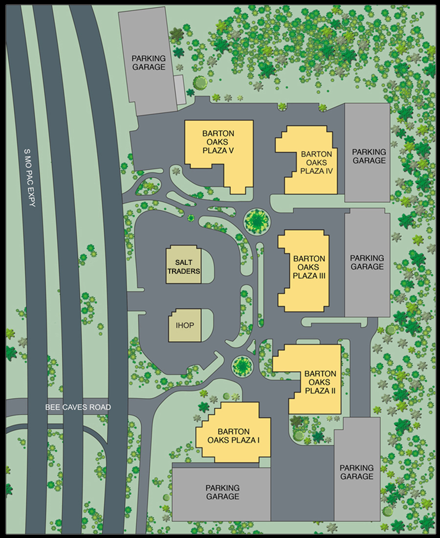 Barton Oaks Plaza TIG Austin Texas Class A Office Aerial Site Plan